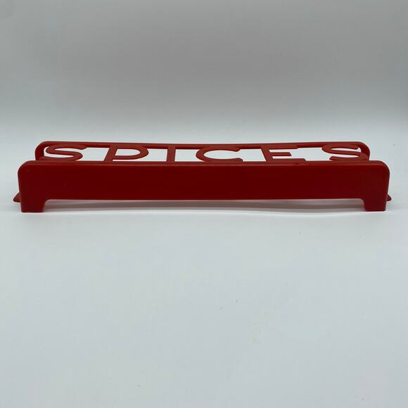 Lustro-Ware Red SPICES Hanging Wall Spice Rack Plastic Mid Century Kitschy Retro - Picture 2 of 7